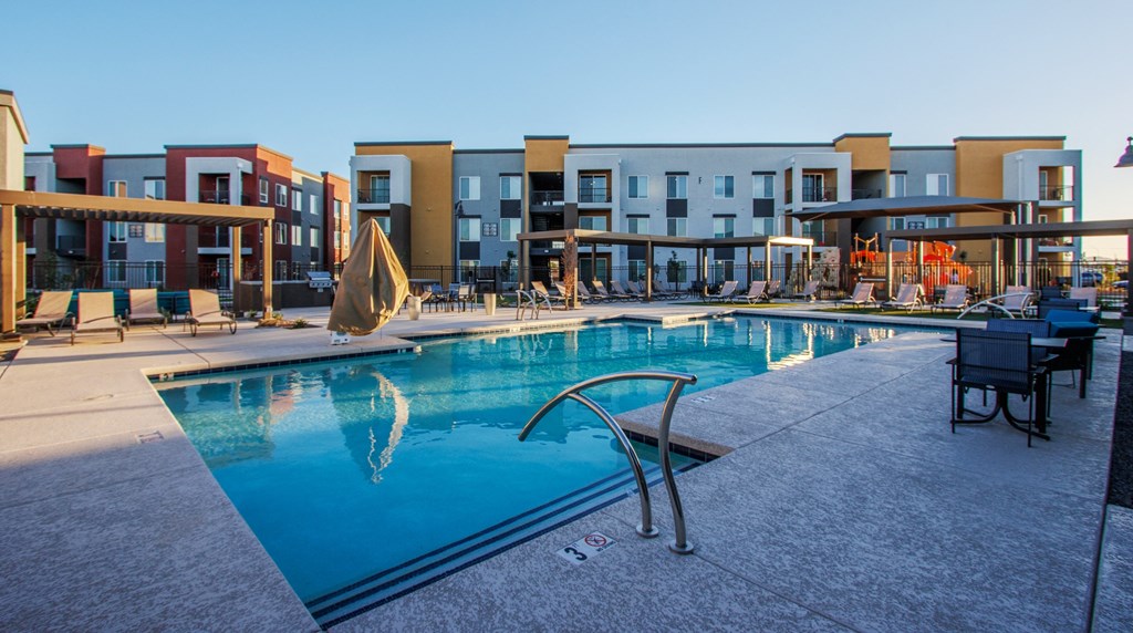 Pool With Lounge Chairs at Copa Flats, Maricopa, AZ, 85138