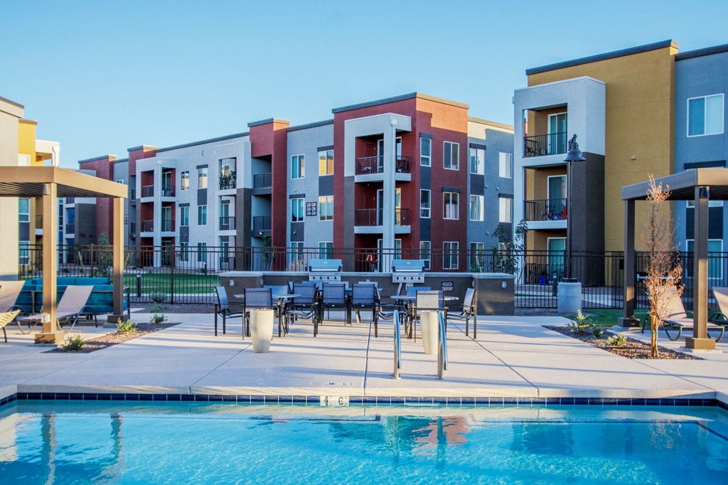 Pool With Lounge Chairs at Copa Flats, Maricopa, 85138