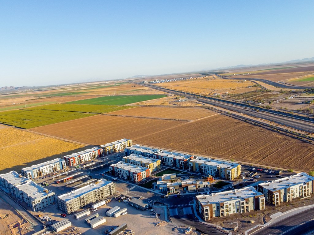 Aerial Buildings View at Copa Flats, Maricopa, AZ