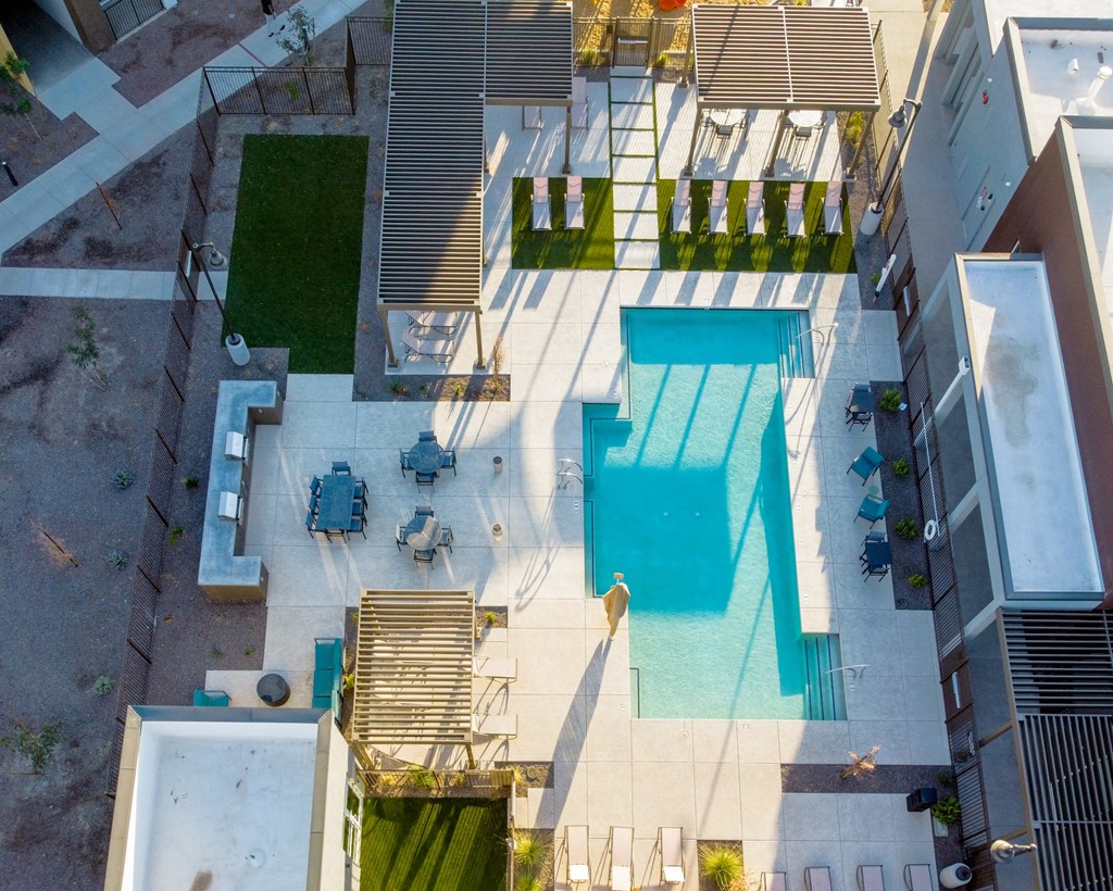 Drone View Of Pool at Copa Flats, Maricopa, 85138