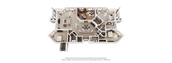 a 3d rendering of a floor plan of a house