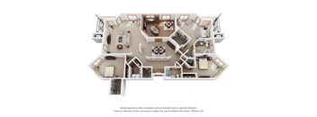 3PH2 Floor Plan at Crosby Pointe Apartments, Minnesota