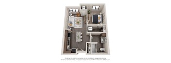 1 Bed 1 Bath Floor Plan at Decatur Landing I & II, Brooklyn Park, MN