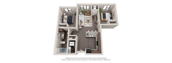 2 Bed 1 Bath Floor Plan at Decatur Landing I & II, Minnesota