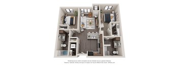 2 Bed 2 Bath Floor Plan at Decatur Landing I & II, Brooklyn Park, MN 55445