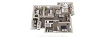 Three Bedroom Two Bathroom Floor Plan at Decatur Landing I & II, Brooklyn Park