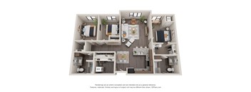 3 Bed 2 Bath Floor Plan at Decatur Landing I & II, Brooklyn Park Minnesota