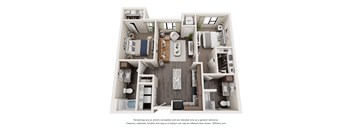 2 Bedroom 2 Bath Floor Plan at Decatur Landing I & II, Brooklyn Park, MN