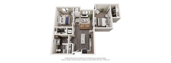 Two Bed Two Bath Floor Plan at Decatur Landing I & II, Brooklyn Park, MN 55445
