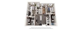 2 Bedroom 2 Bath Floor Plan at Decatur Landing I & II, Brooklyn Park Minnesota