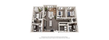 3 Bedroom 2 Bathroom Floor Plan at Decatur Landing I & II, Minnesota