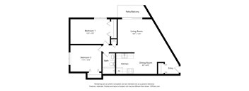 a floor plan of a house with bedrooms and a living room