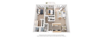 a 1 bedroom floorplan is shown in this illustration