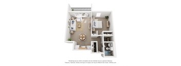 a floor plan of a 1 bedroom floor plan with a bathroom and a living room