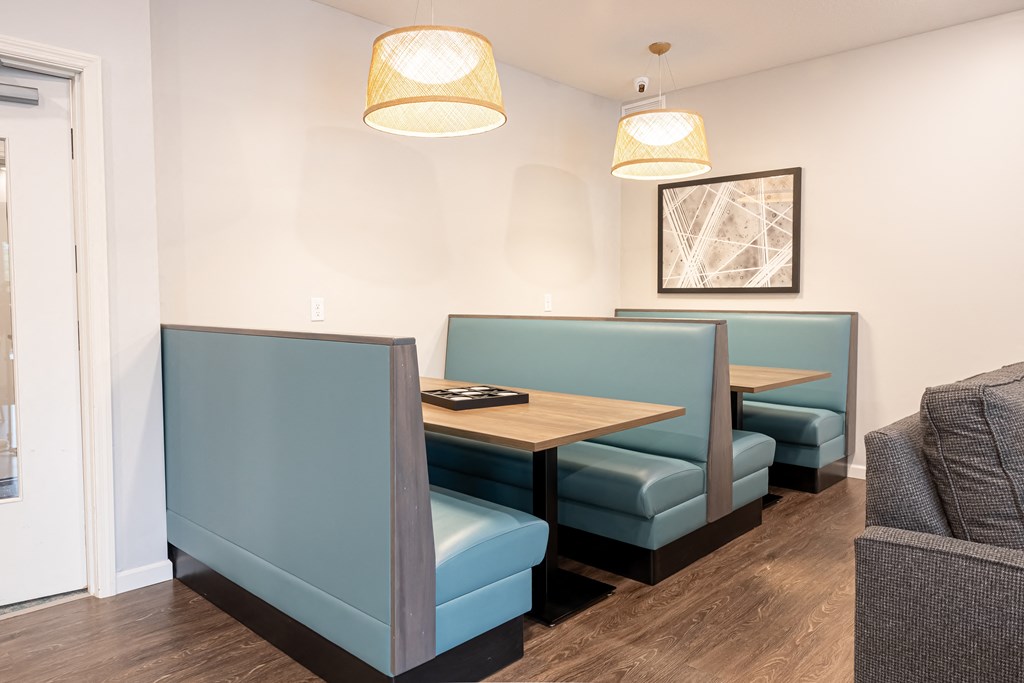 Booth seating in clubroom