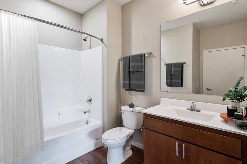 Bathroom With Bathtub at Press House Apartments, Minnesota, 55101