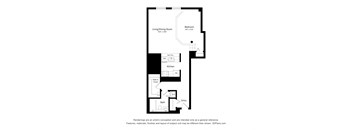 a floor plan of a unit with a bedroom and a living room