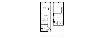 a floor plan of a house with two floors and an open space