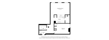 a floor plan of a unit with a bedroom and a living room