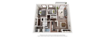 a 1 bedroom floor plan with a bathroom and a living room