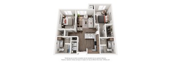 a 1 bedroom floor plan  woodland commons apartments
