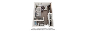 Studio 1 bathroom FP O at Technology Park Apartments, Rochester, MN, 55901