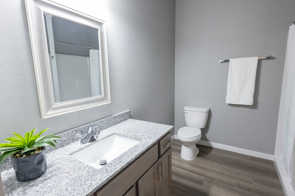 a bathroom with a sink and a toilet at Technology Park Apartments, Rochester, MN, 55901