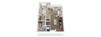 a 1 bedroom floor plan at the crossings at white marsh apartments in white marsh, md