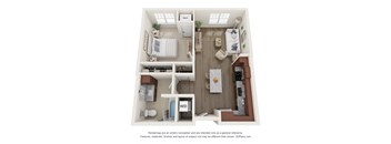 a 1 bedroom floor plan at the crossings at white marsh apartments in white marsh, md