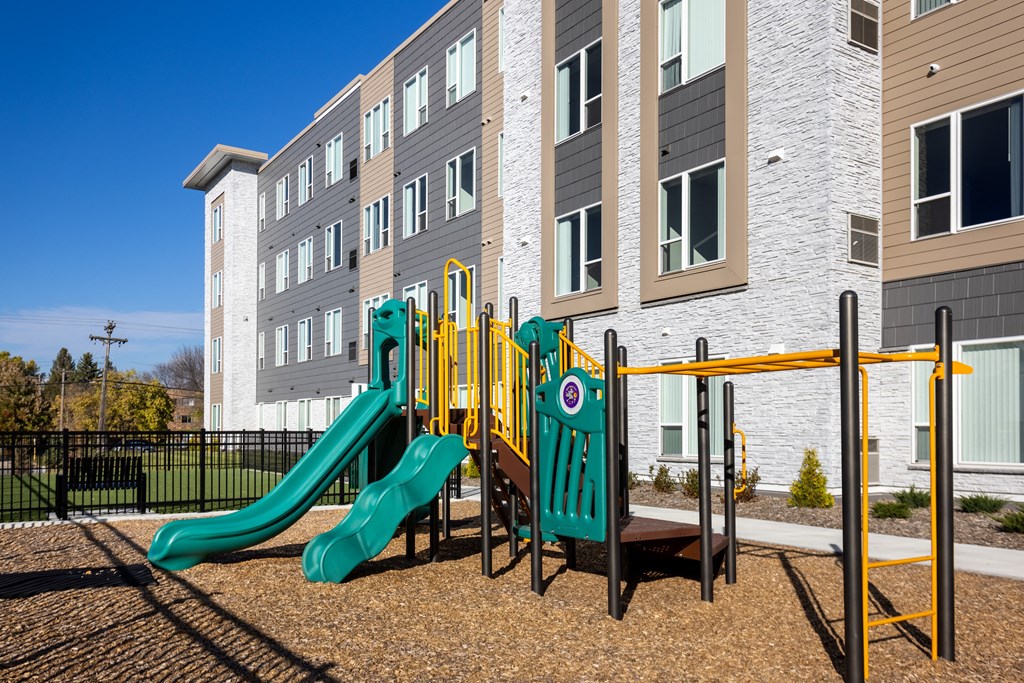 the commons atrium playground at our apartments ut