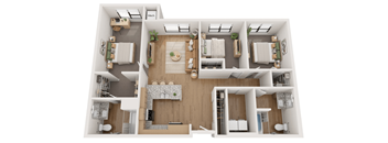 a floor plan of a 1 bedroom apartment at the crossings in indianapolis