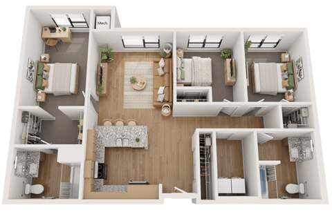 a floor plan of a 1 bedroom apartment at the crossings in indianapolis