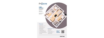 A floor plan for a 3 bedroom, accessible apartment by Ventura.