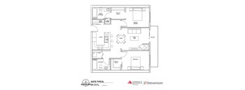 a floor plan of a bedroom apartment