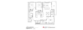 a floor plan of a bedroom apartment