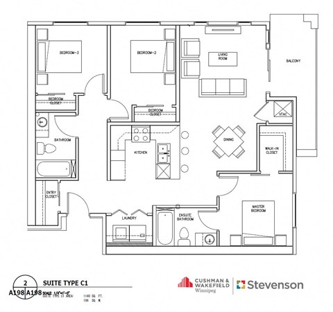 a floor plan of a bedroom apartment