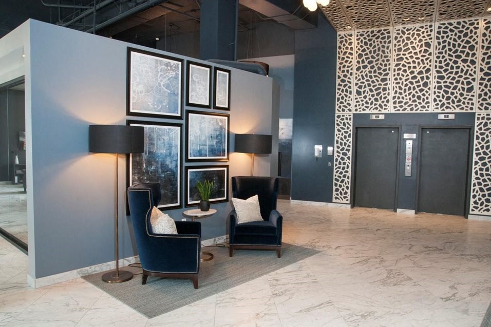 Contemporary Lobby Room Residences at 1700, Minnetonka