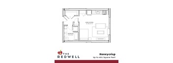 Honeycrisp Studio Floorplan at The Redwell Apartments, Minneapolis, MN 55401