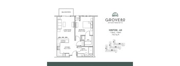 Hinton - A3 Floor Plan at Grove80 Apartments, Cottage Grove, Minnesota