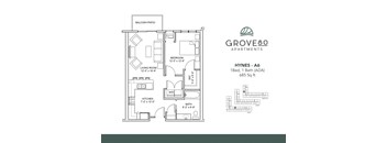 Hynes - A6-ADA Floor Plan at Grove80 Apartments, Cottage Grove, MN, 55016