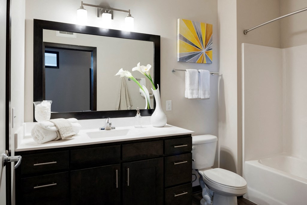 Spacious Bathroom With Vanity at The Shoreham, St. Louis Park, MN