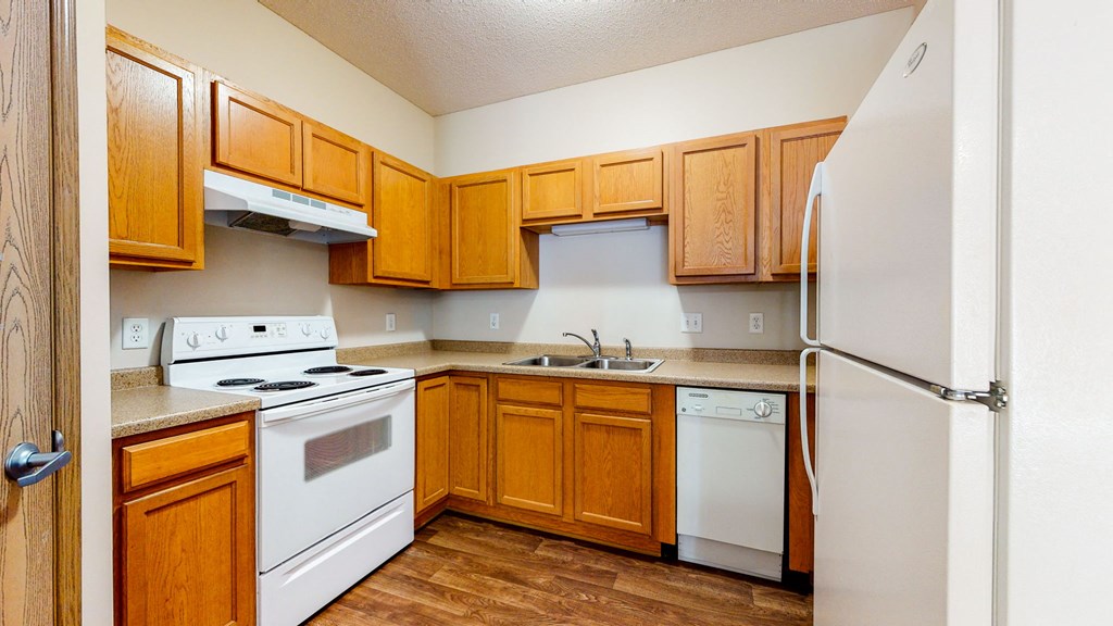 1 bedroom - pine floor plan - kitchen with ample cabinet space