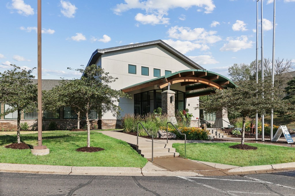 a view of the front of the building from the street