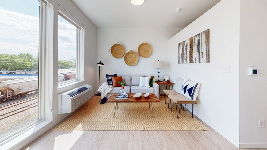 Living decor at CityLine Apartments, Minneapolis