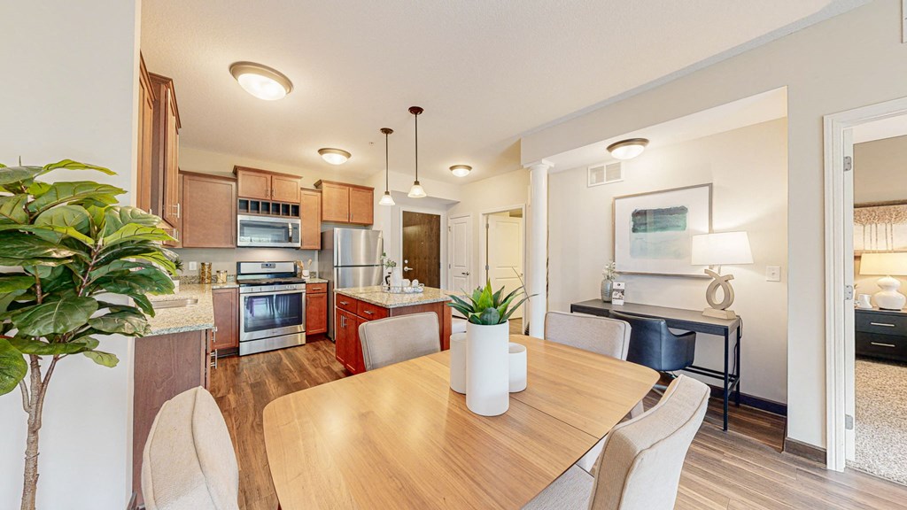 Dining Room With Kitchen at Victoria Flats, Victoria, MN