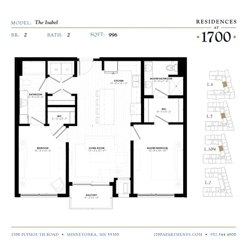 The Isabel 2 bedroom floor plan