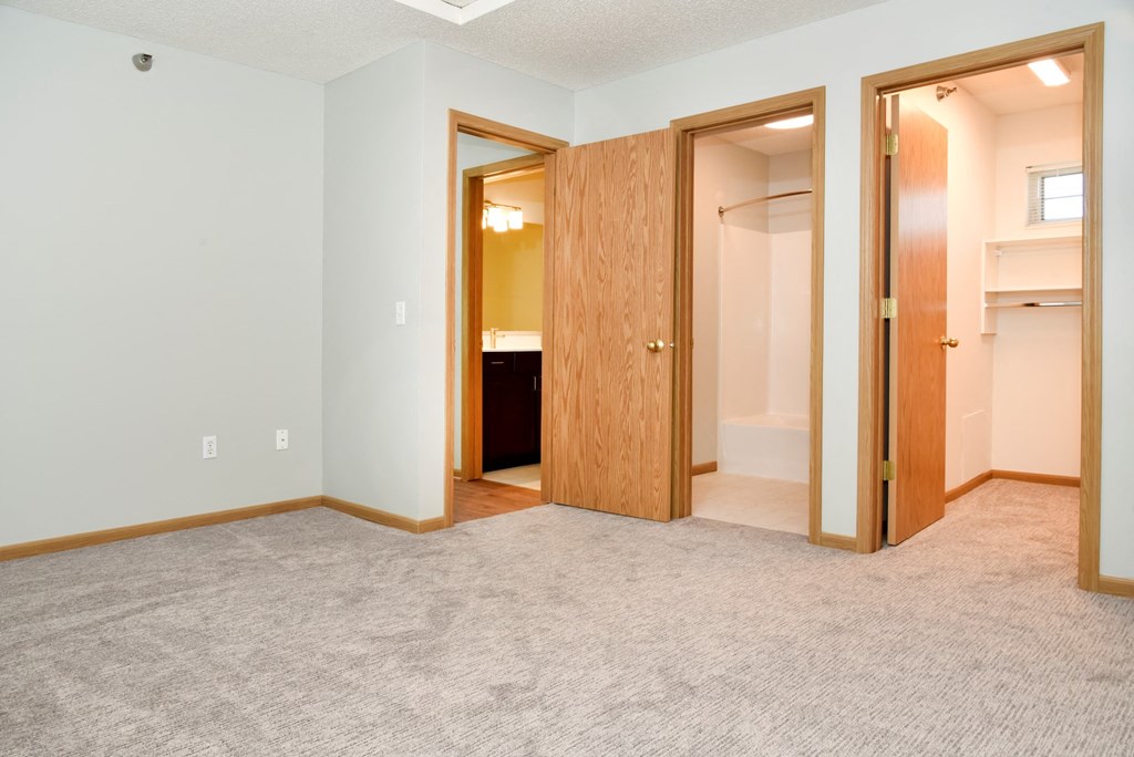 Spacious bedroom with walk in closet