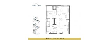 Kellogg Floor Plan at The Arlow on Kellogg, St Paul, MN, 55102