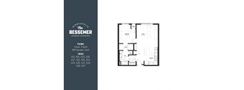 Cedar 1Bed 1Bath at The Bessemer at Seward Commons Apartments, MN, 55404
