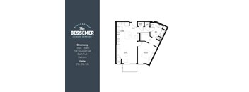 1Bed 1Bath 726 sq.Ft. at The Bessemer at Seward Commons Apartments, Minneapolis, Minnesota